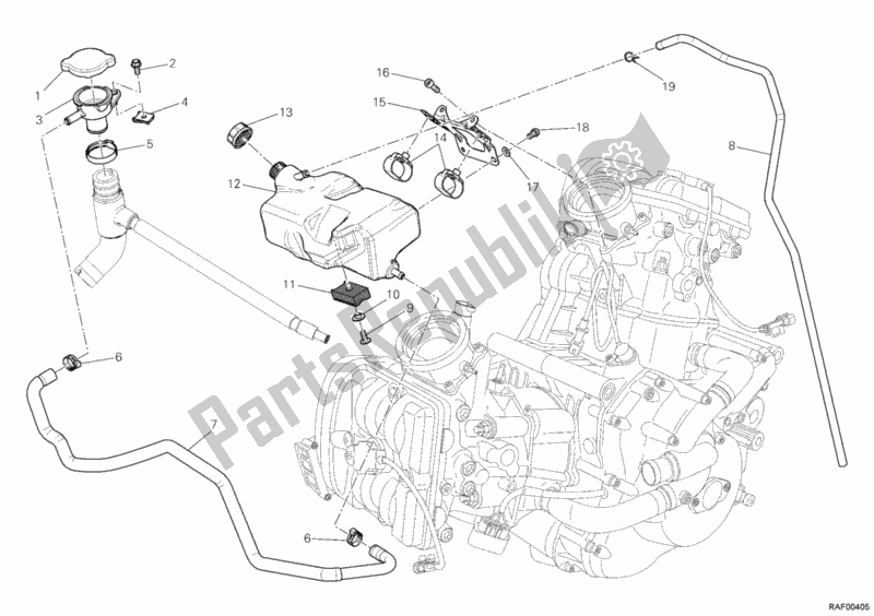 Todas as partes de Tanque, Reservatório De água do Ducati Diavel Carbon FL 1200 2016